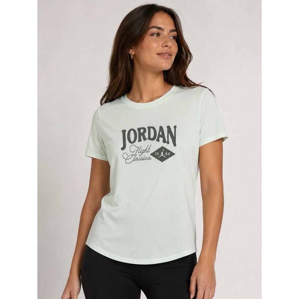 Jordan Flight Classics 1984 Womens L Mint Green Modal Graphic T Shirt Tee